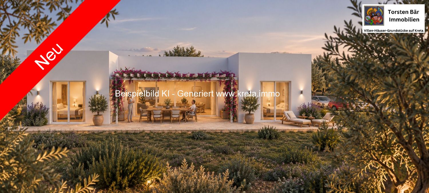 Neues ObjektKreta, Petrokefali – Villa im Bau mit zwei Schlafzimmern und Garten